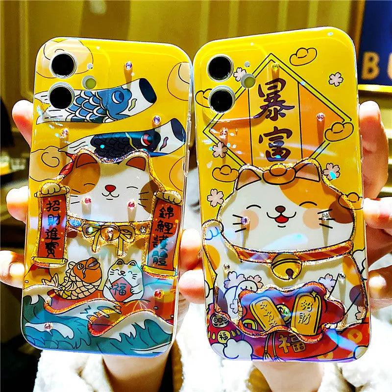 Zhaocai Cat Adhesive Mobile Phone Case - MyMobile