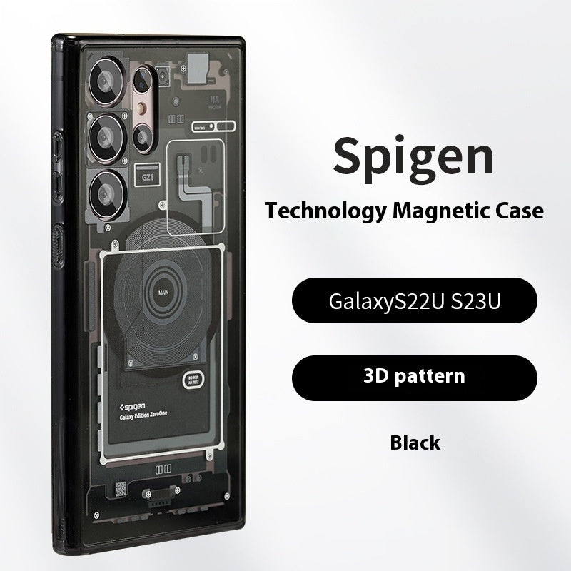 Technology Magnetic Phone Case All-inclusive Drop-resistant Circuit Board For Samsung Galaxy S24