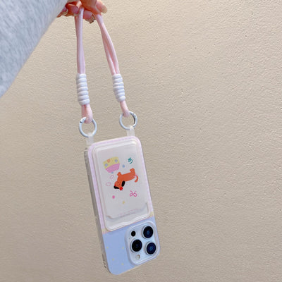 Cartoon Lanyard Phone Case Card Holder Protective Case