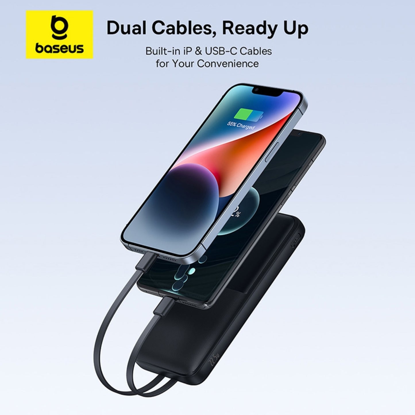 Baseus Lipow Dual-Cable Power Bank with Digital Display 10000mAh 22.5W