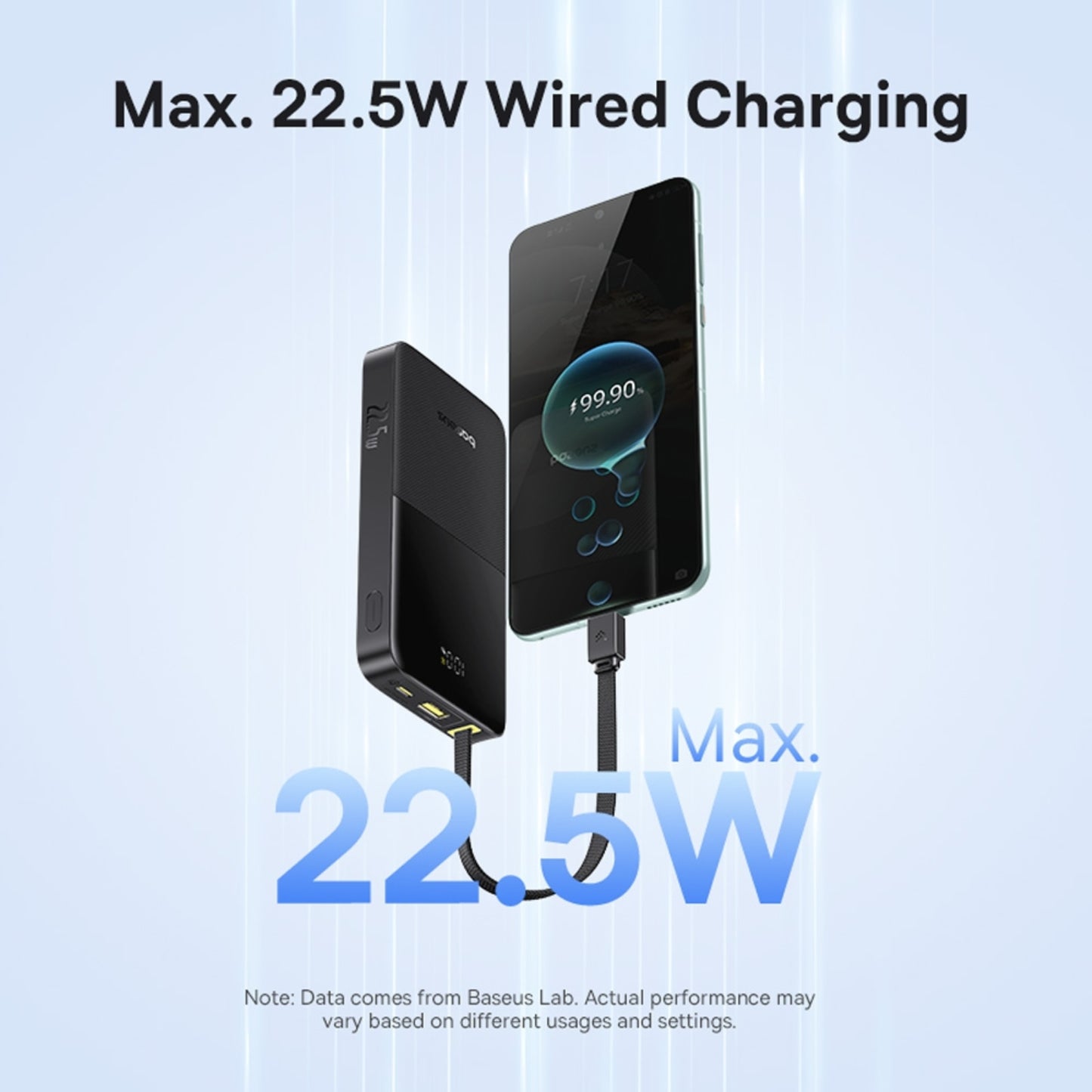 Baseus EnerFill FC51 Bipow2 Pro Digital Display Power Bank with Built-in Cable 10000mAh 22.5W