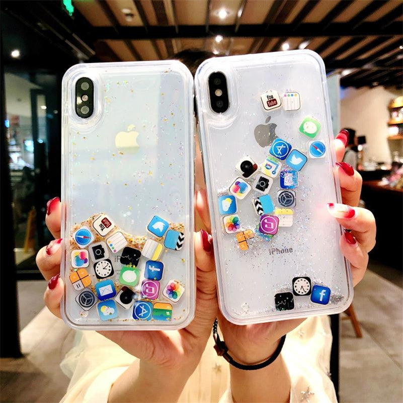 Glittering mobile phone case For iPhone 15