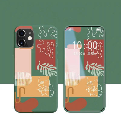 Compatible with Apple , All-inclusive Camera Liquid Silicone Personality Art Korean Simple Soft Shell Online Only