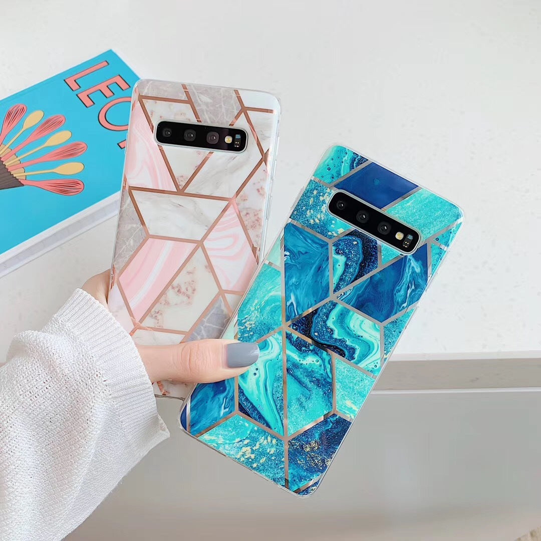 Electroplated mosaic marbled case For Samsung Galaxy S10