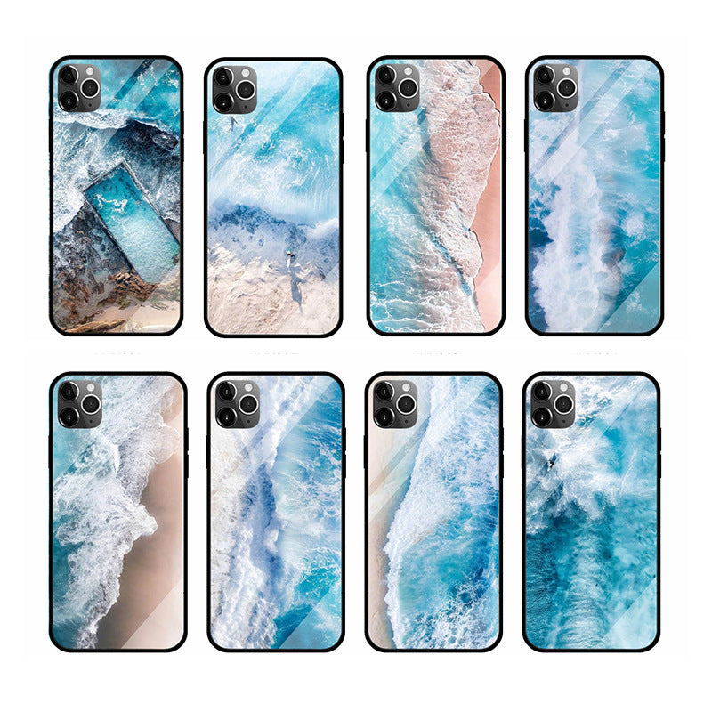 Coastline glass shell sea glass shell mobile phone case For iPhone 14