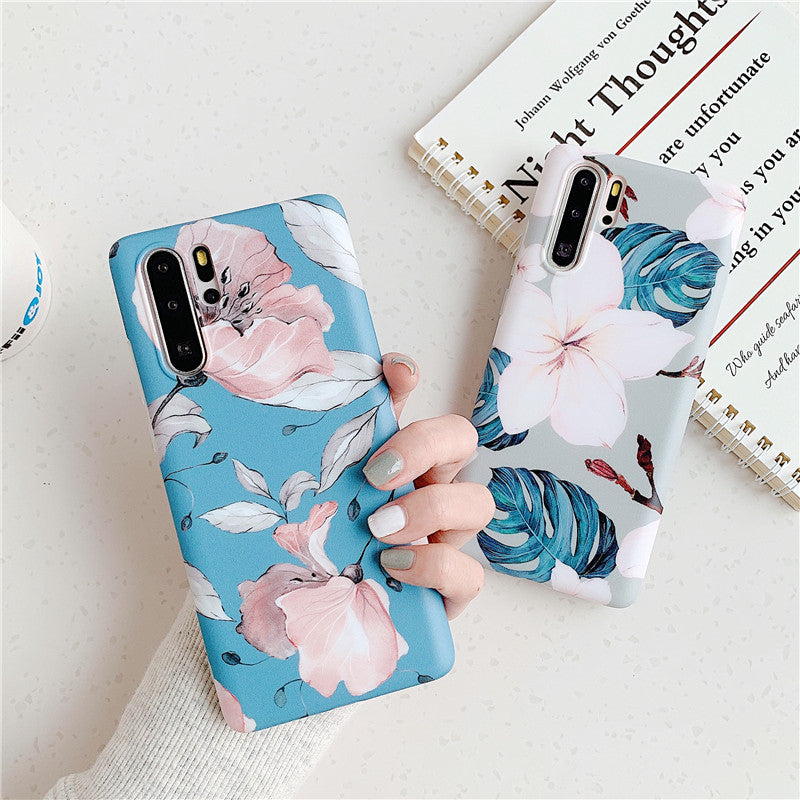 Flower frosted leaf phone case For Huawei P40