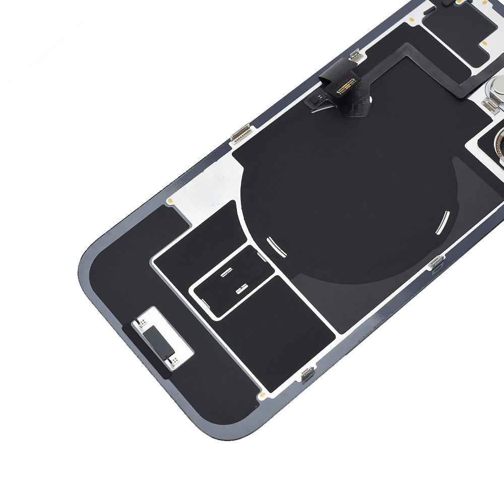 BQ7 Rear Cover Glass with Camera Lens Glass and Wireless NFC Charging with Flash Flex Cable for iPhone 16-Black