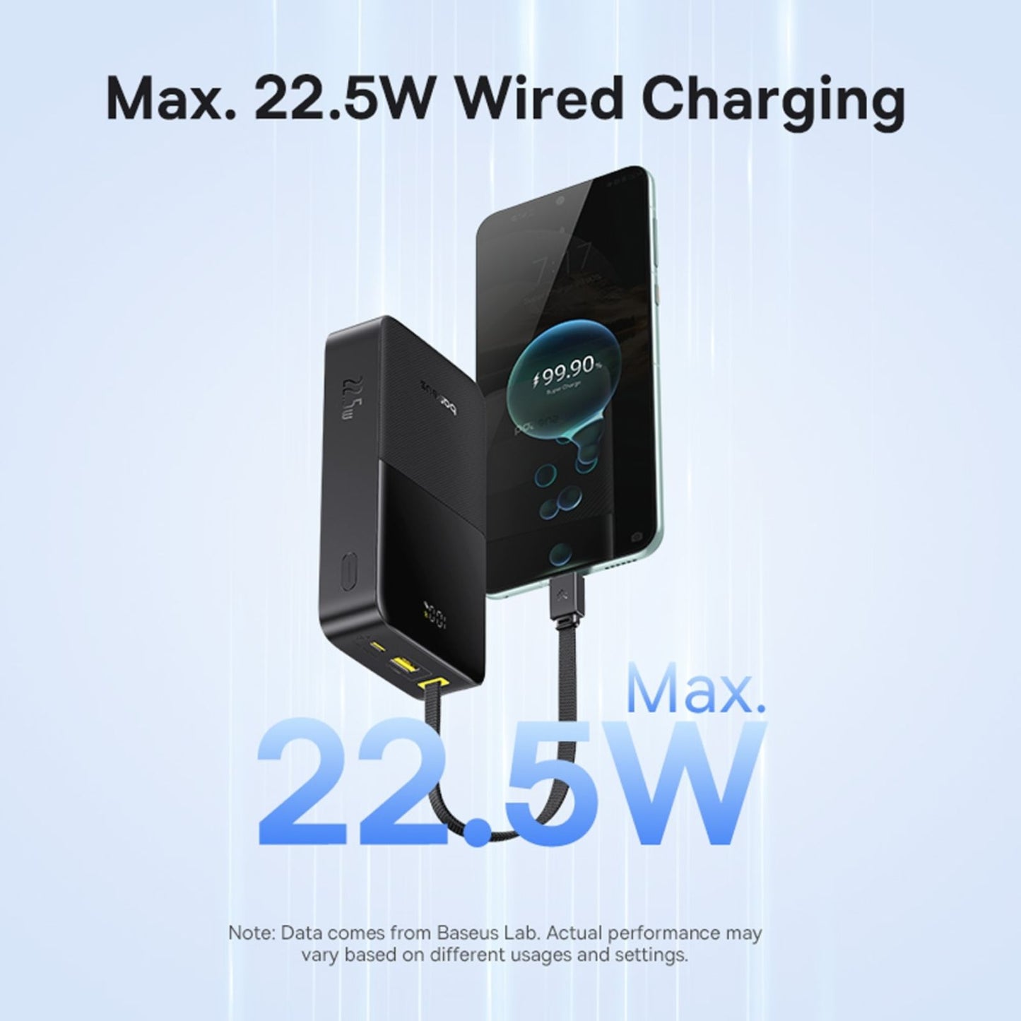 Baseus EnerFill FC51 Bipow2 Pro Digital Display Power Bank with Built-in Cable 20000mAh 22.5W