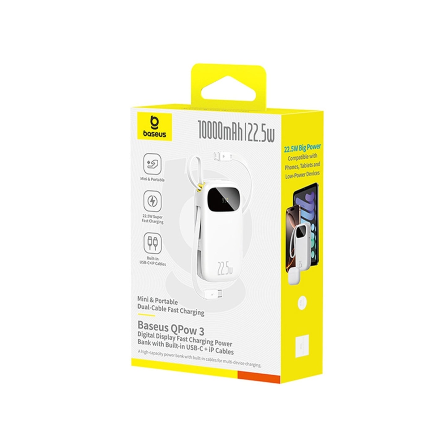 Baseus EnerFill FC31 Digital Display Power Bank with 2 Built-in Cables 10000mAh 22.5W