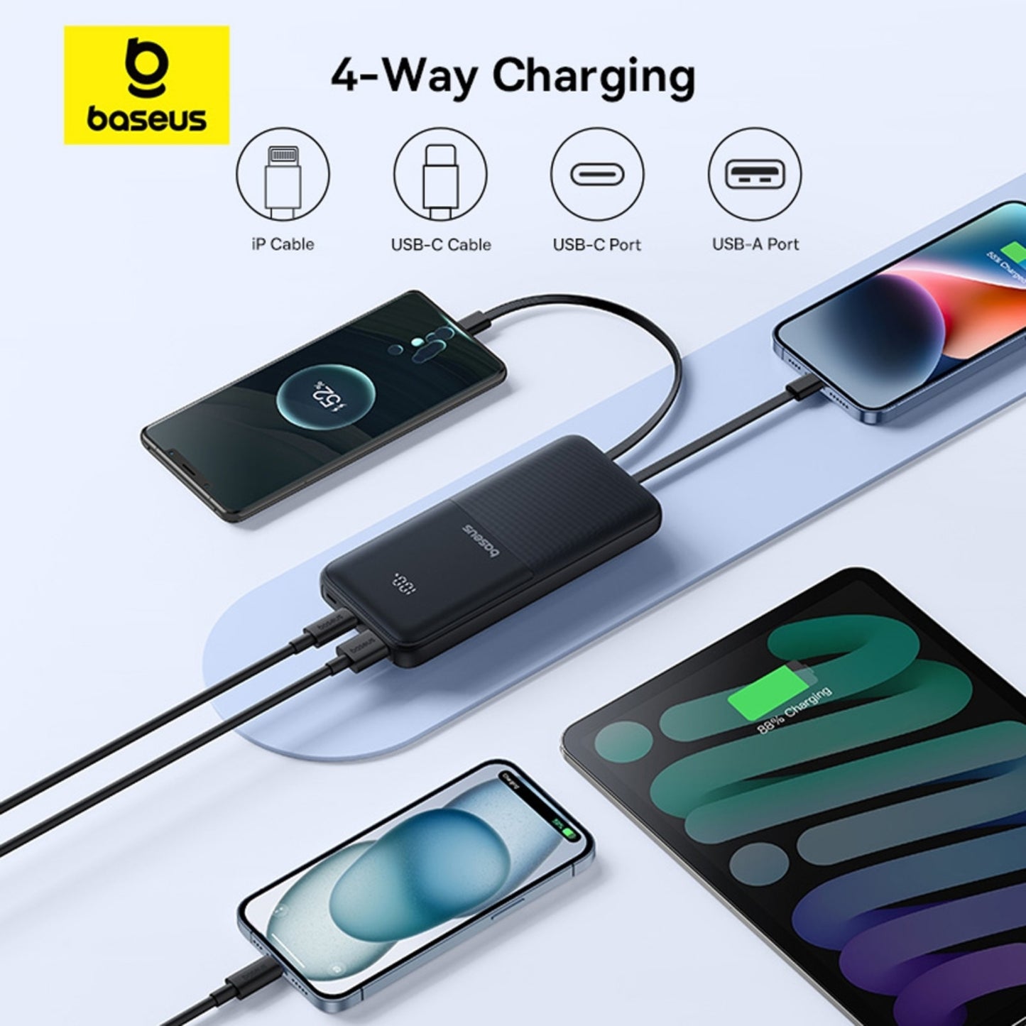 Baseus Lipow Dual-Cable Power Bank with Digital Display 20000mAh 22.5W