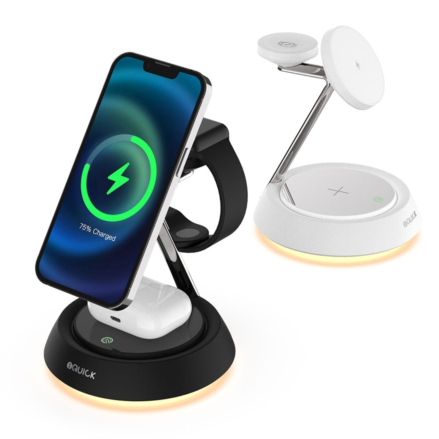 iQuick Twig 2 Multi Functions Wireless Charger With LED Ambient Light (Compatible with Apple Watch)