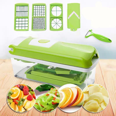 12pcs Multifunctional Vegetable Chopper Handle Food Grate Food Chopper Vegetable Slicer Dicer Cut Kitchen Gadgets - MyMobile