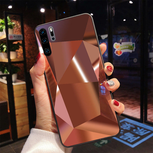 Rhombus mirror phone case Huawei P 30