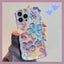 Blue Light Oil Painting Flower Phone Case For iPhone 14