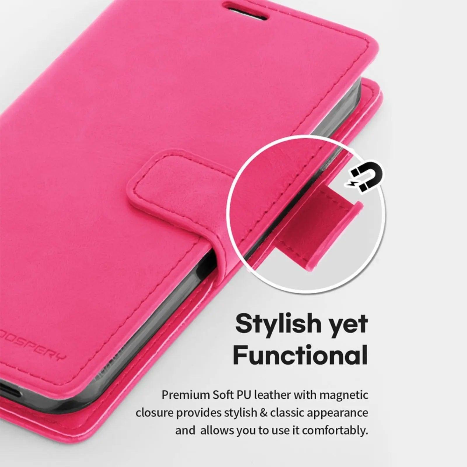 Mercury Bluemoon Diary Case for iPhone 15 Pink