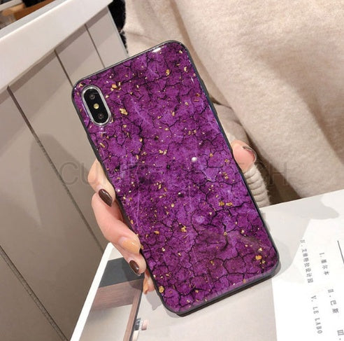 Gold foil Epoxy Mystery Purple Cover For Huawei P 20