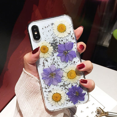 Compatible With Compatible With  , Qianliyao Dried Real Flower Cases For I  XR Case Handmade Clear Soft Back Cover For - MyMobile