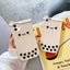 Pearl Milk Tea Silicone Phone Case For iPhone 14