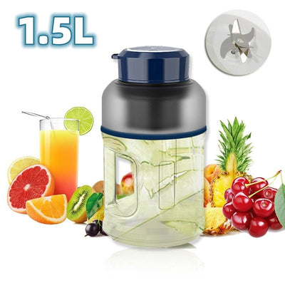 1500ml Portable Blender Cup Fruit Mixers Fruit Extractors Handheld Electric Juicer Blender For Kitchen Outdoor Home Office - MyMobile