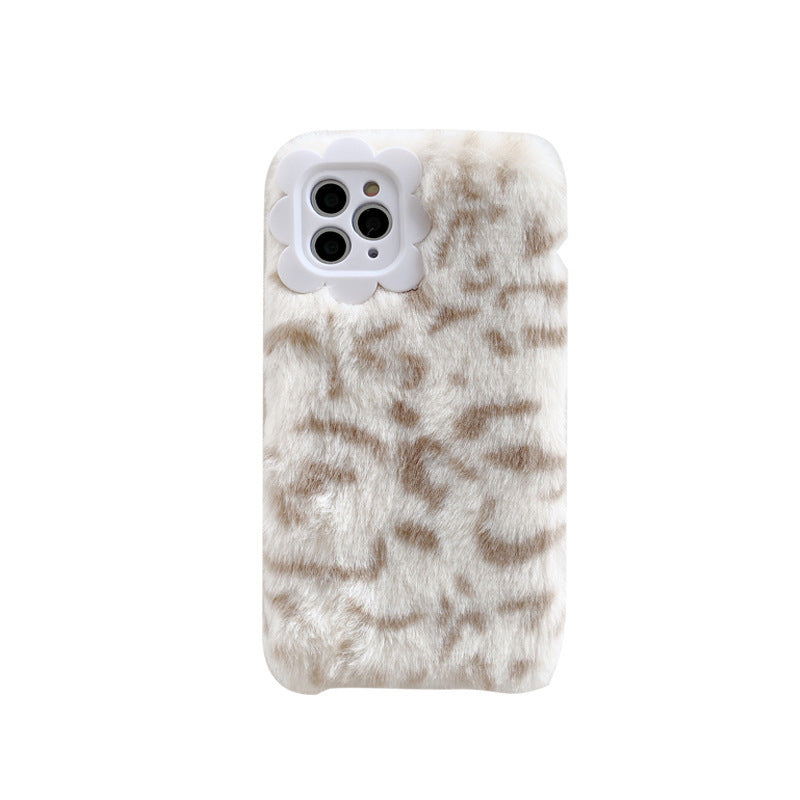 Leopard print fall-winter plush mobile phone case - MyMobile