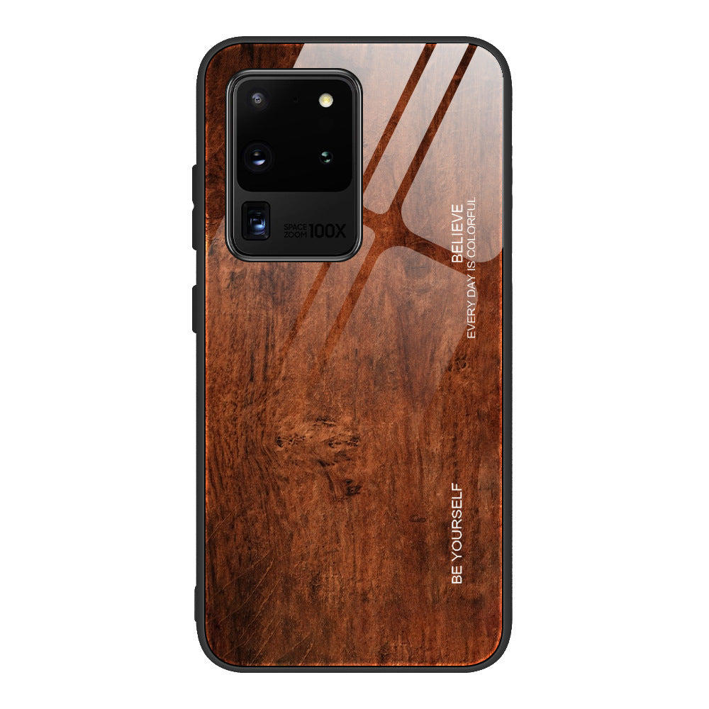 Wood grain tempered glass phone case For Samsung Galaxy Note 10