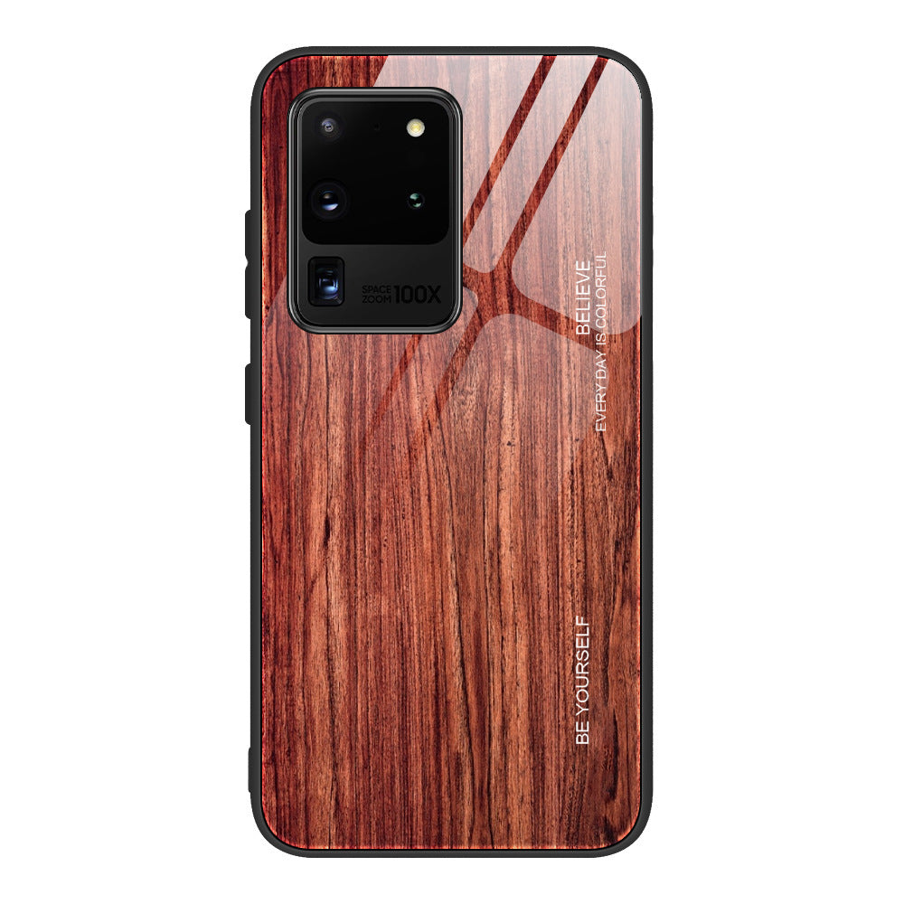 Wood grain tempered glass phone case For Samsung Galaxy Note 10