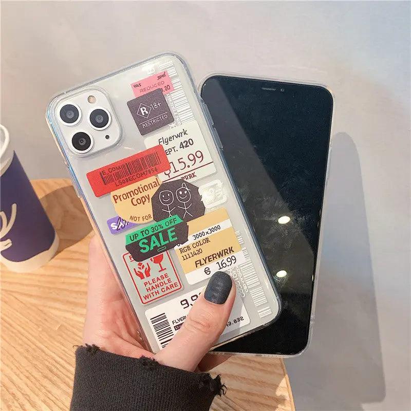 Transparent barcode mobile phone case Online Only