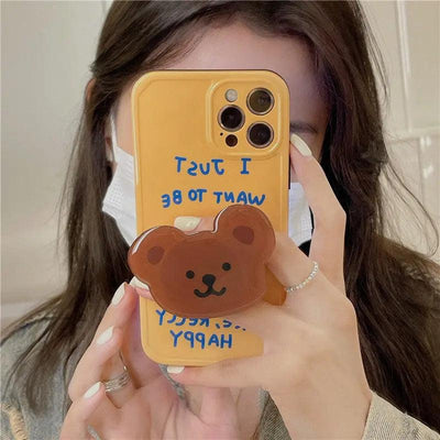 English Bear Stand Mobile Phone Case Protective Cover Online Only