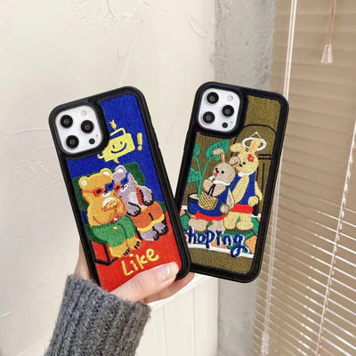 Embroidery Cartoon Mobile Phone Case Online Only