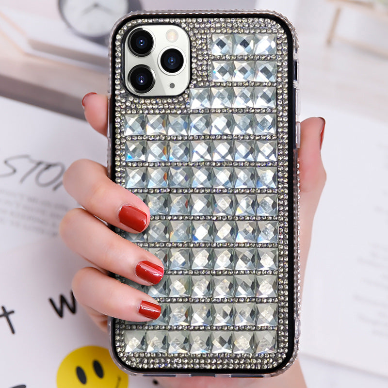 Compatible with Apple , New Diamond-inlaid Mobile Phone Case Edge Drill Mobile Phone Protective Case - MyMobile