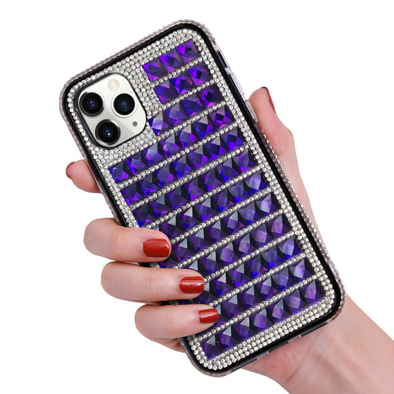 Compatible with Apple , New Diamond-inlaid Mobile Phone Case Edge Drill Mobile Phone Protective Case - MyMobile