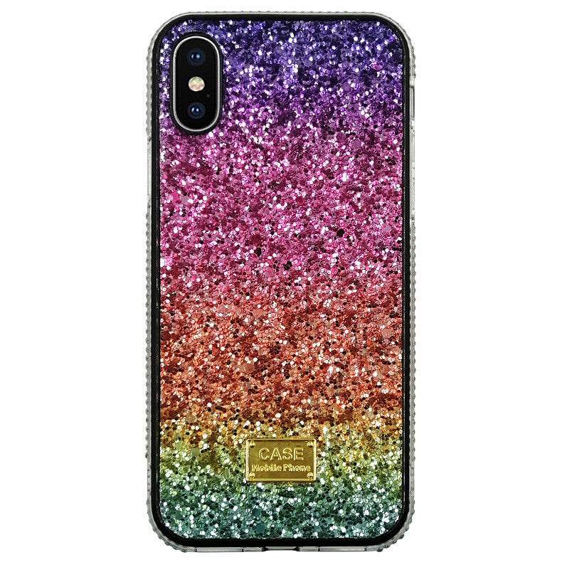 New Phone Case Suitable For Rainbow Pasted Leather Diamond Mobile Phone Case - MyMobile