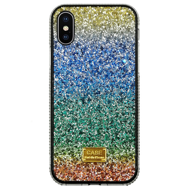 New Phone Case Suitable For Rainbow Pasted Leather Diamond Mobile Phone Case - MyMobile