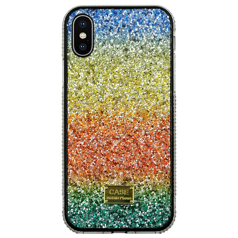 New Phone Case Suitable For Rainbow Pasted Leather Diamond Mobile Phone Case - MyMobile