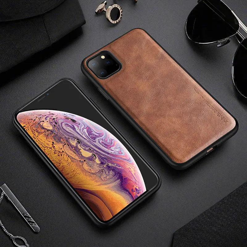 Mobile Phone Shell Sticker Leather Shell Crazy Horse Pattern Protective Cover - MyMobile