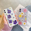 Compatible With  , Daisy Phone Case Real Flower Protective Cover For iPhone 14