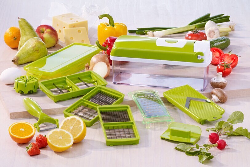 12pcs Multifunctional Vegetable Chopper Handle Food Grate Food Chopper Vegetable Slicer Dicer Cut Kitchen Gadgets