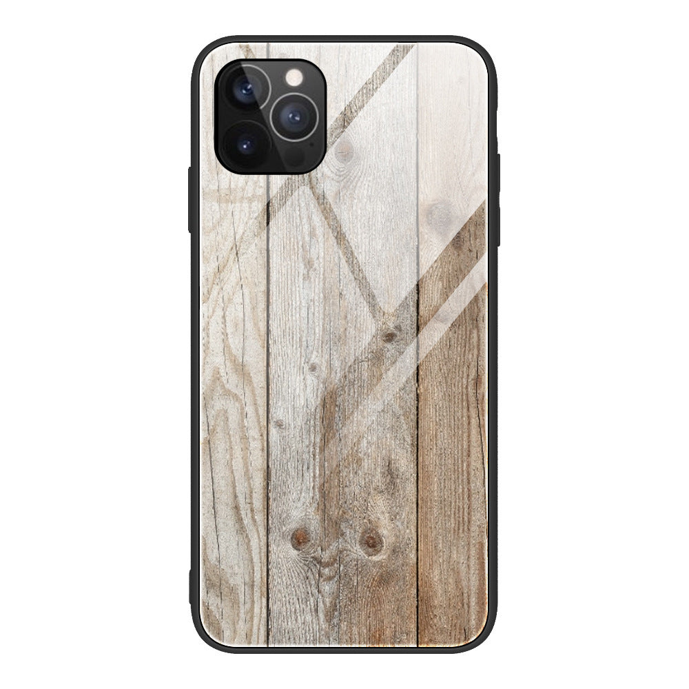 Wood Grain Glass  Anti Fall  Mobile Phone Case - MyMobile