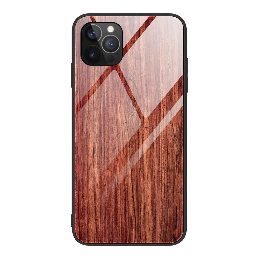 Wood Grain Glass  Anti Fall  Mobile Phone Case Online Only