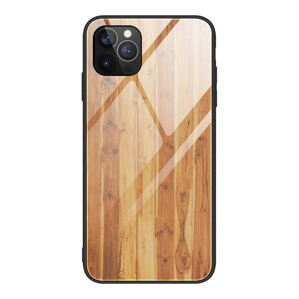 Wood Grain Glass  Anti Fall  Mobile Phone Case - MyMobile