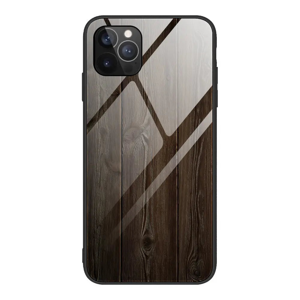 Wood Grain Glass  Anti Fall  Mobile Phone Case Online Only