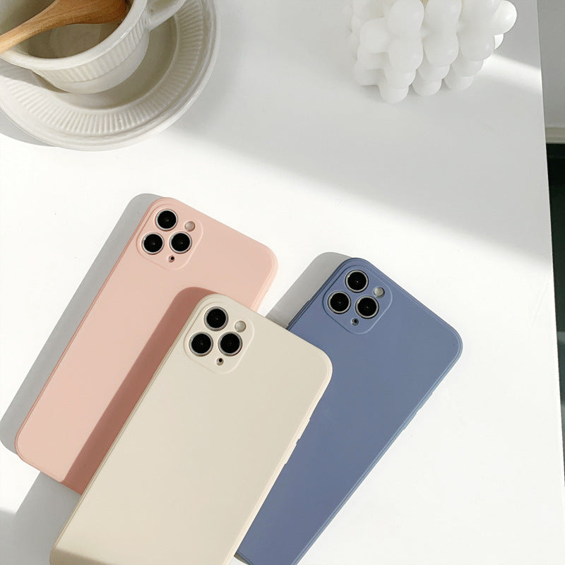 Simple Silicone Solid Color Phone Case For iPhone 14