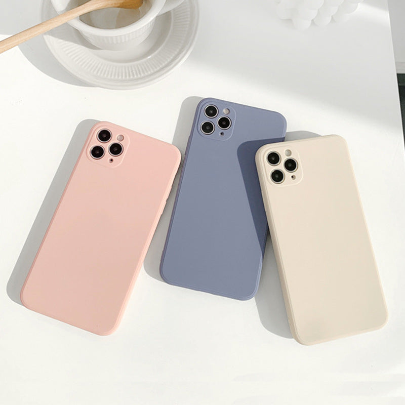 Simple Silicone Solid Color Phone Case For iPhone 14