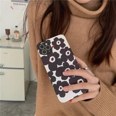 Compatible with Apple, Compatible with Apple , Black Flowers Are Suitable For IPhone11 12Promax Mobile Phone Case 78P Protective Cover Online Only