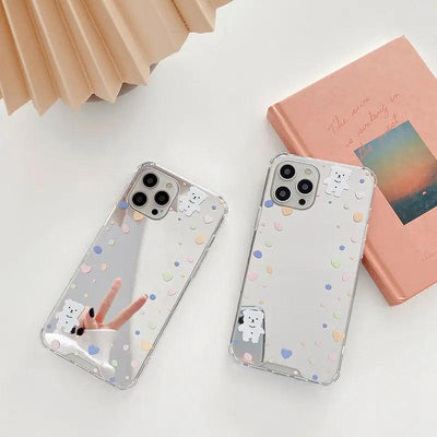 Compatible with Apple, Compatible with Apple , Mirror Bear For Iphone11Pro Max Mobile Phone Case Apple 7 8Plus Mirror Case Online Only