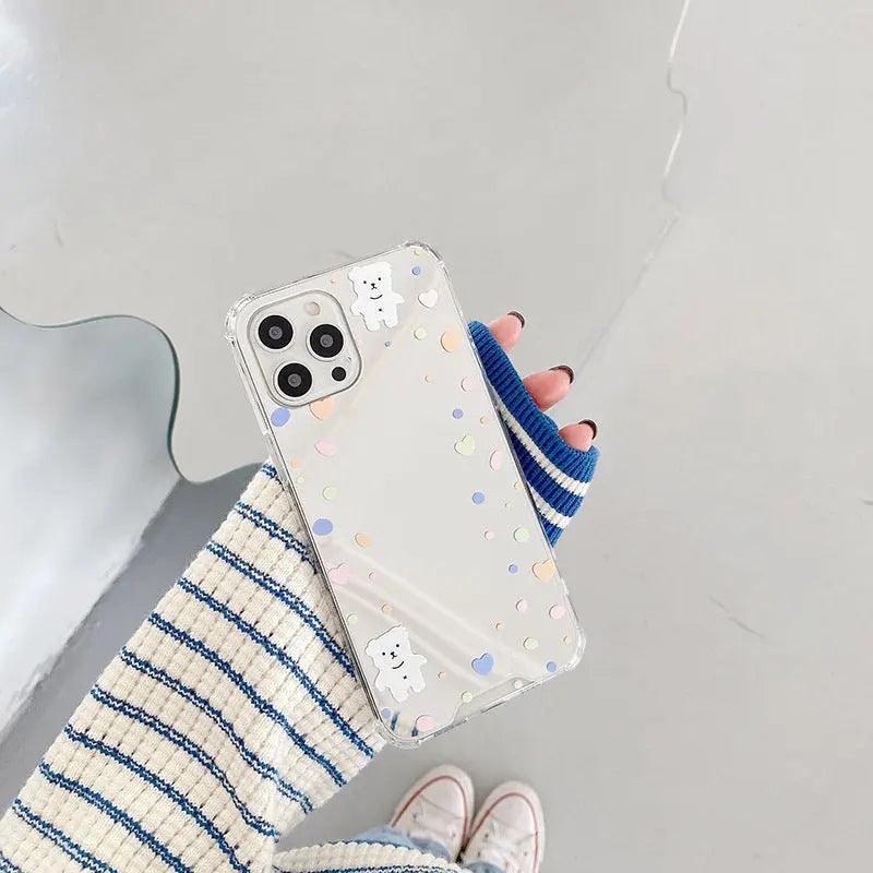 Compatible with Apple, Compatible with Apple , Mirror Bear For Iphone11Pro Max Mobile Phone Case Apple 7 8Plus Mirror Case - MyMobile