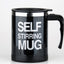 Coffee Stirrer Mug With Creative Handle, Button Design, Self Stirring, Automatic, With Lid