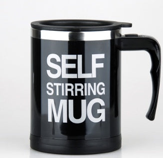 Coffee Stirrer Mug With Creative Handle, Button Design, Self Stirring, Automatic, With Lid