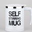 Coffee Stirrer Mug With Creative Handle, Button Design, Self Stirring, Automatic, With Lid