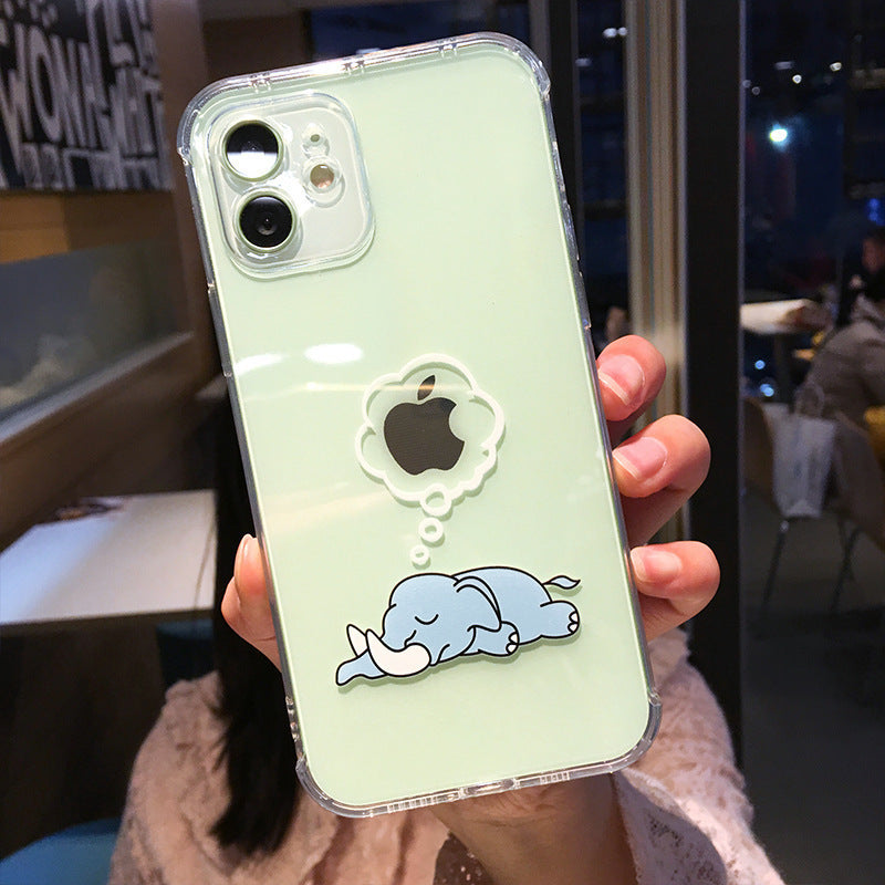 Cartoon Elephant Transparent Drop Proof Mobile Phone Case - MyMobile